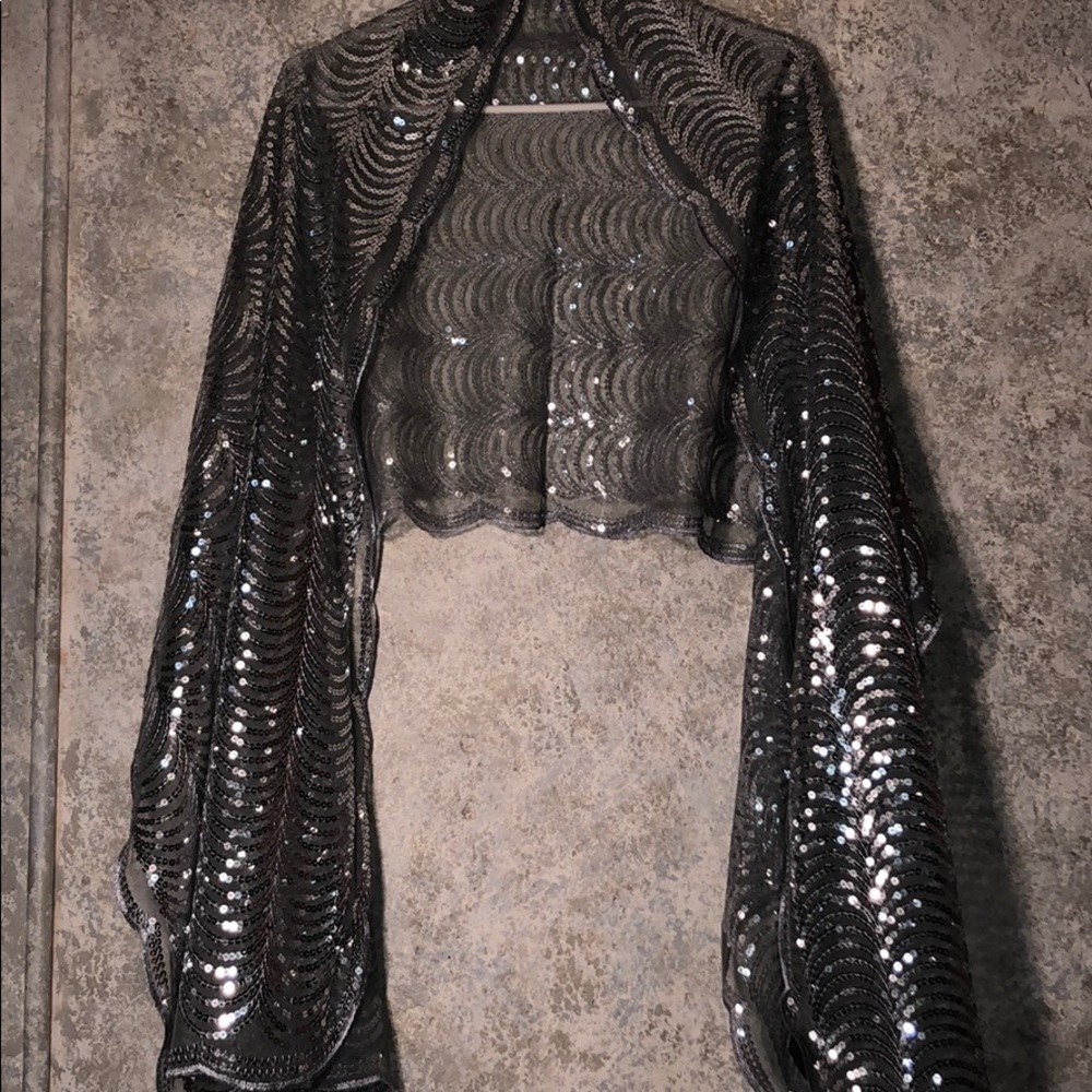 Betsey Johnson scalloped and sequined ultra wrap